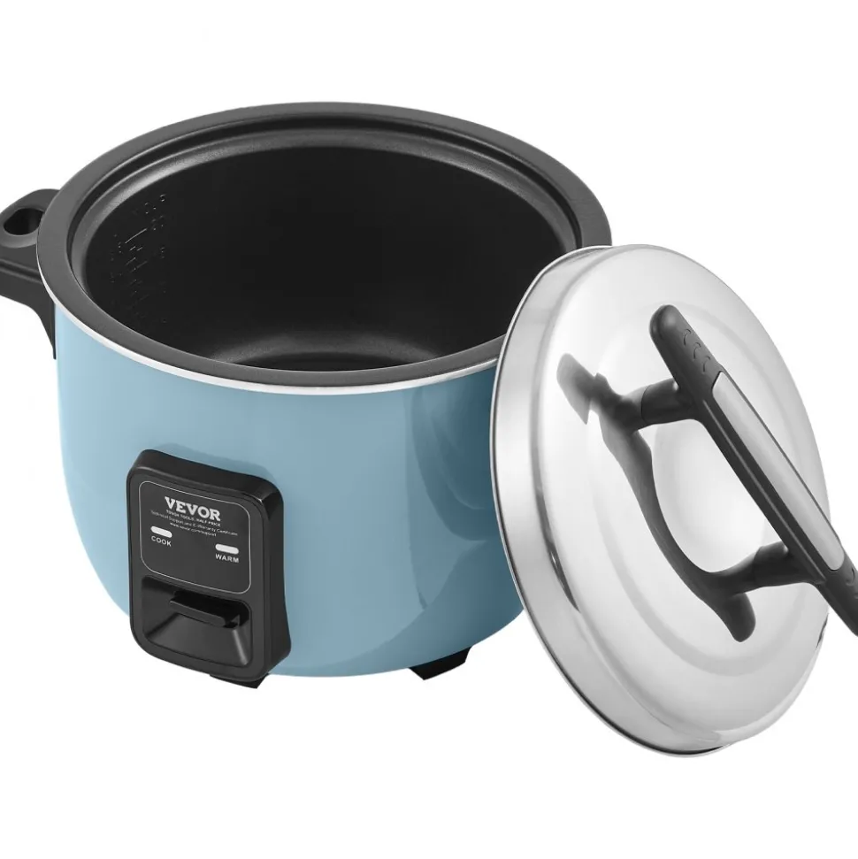 VEVOR Commercial Rice Cooker, 50-Cup Rice Cooker, 10.57 Qt / 10 Liter Large Rice Cooker and Warmer with Nonstick Inner Pot, Fast Cooking and 24-Hour Keep Warm, with Rice Cup and Paddle, for Restaurant