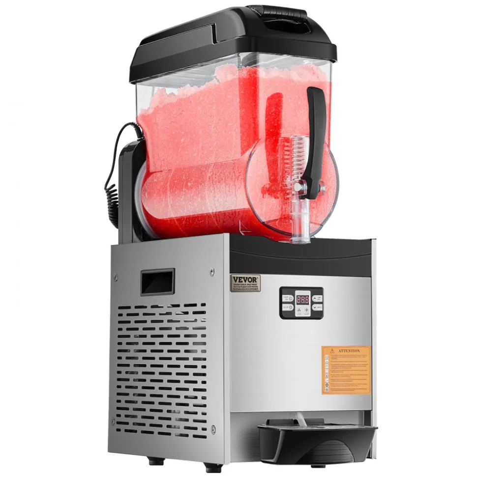 VEVOR Commercial Slushy Machine, 12L Single Tank Frozen Drink Machine, 48 Cups Stainless Steel Margarita Smoothie Frozen Drink Maker, Slushie Maker for Home Party Restaurants Cafe Bars
