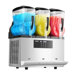 VEVOR Commercial Slushy Machine, 12Lx3 Triple Tank Frozen Drink Machine, 144 Cups Stainless Steel Margarita Smoothie Frozen Drink Maker, Slushie Maker for Home Party Restaurants Cafe Bars