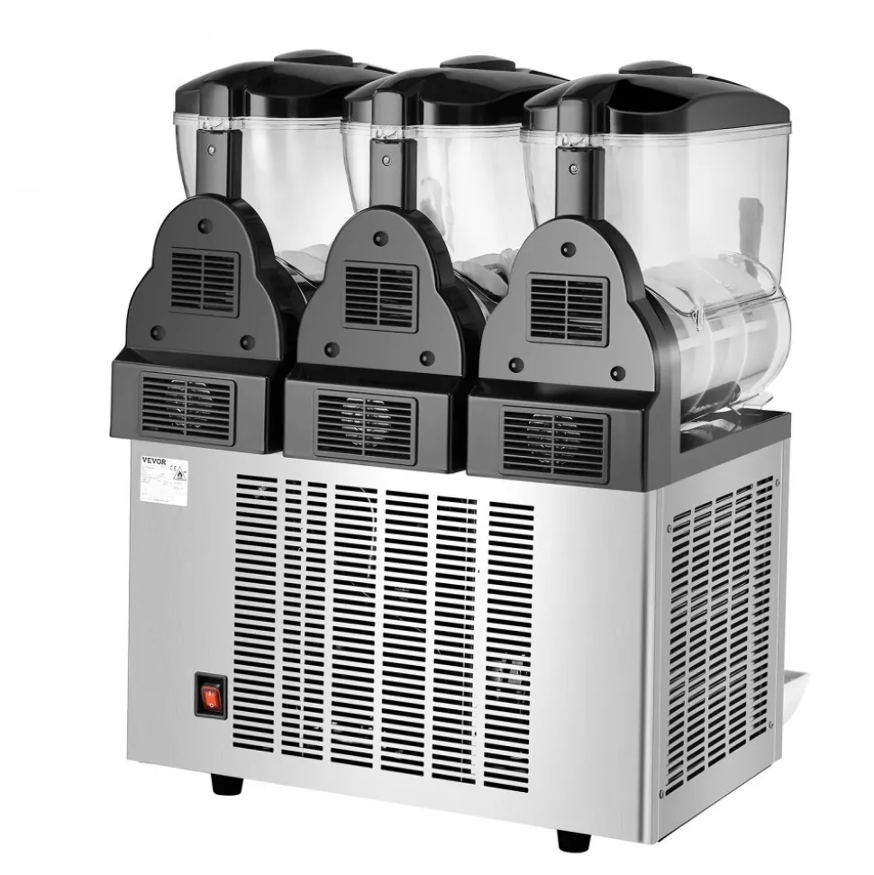 VEVOR Commercial Slushy Machine, 12Lx3 Triple Tank Frozen Drink Machine, 144 Cups Stainless Steel Margarita Smoothie Frozen Drink Maker, Slushie Maker for Home Party Restaurants Cafe Bars