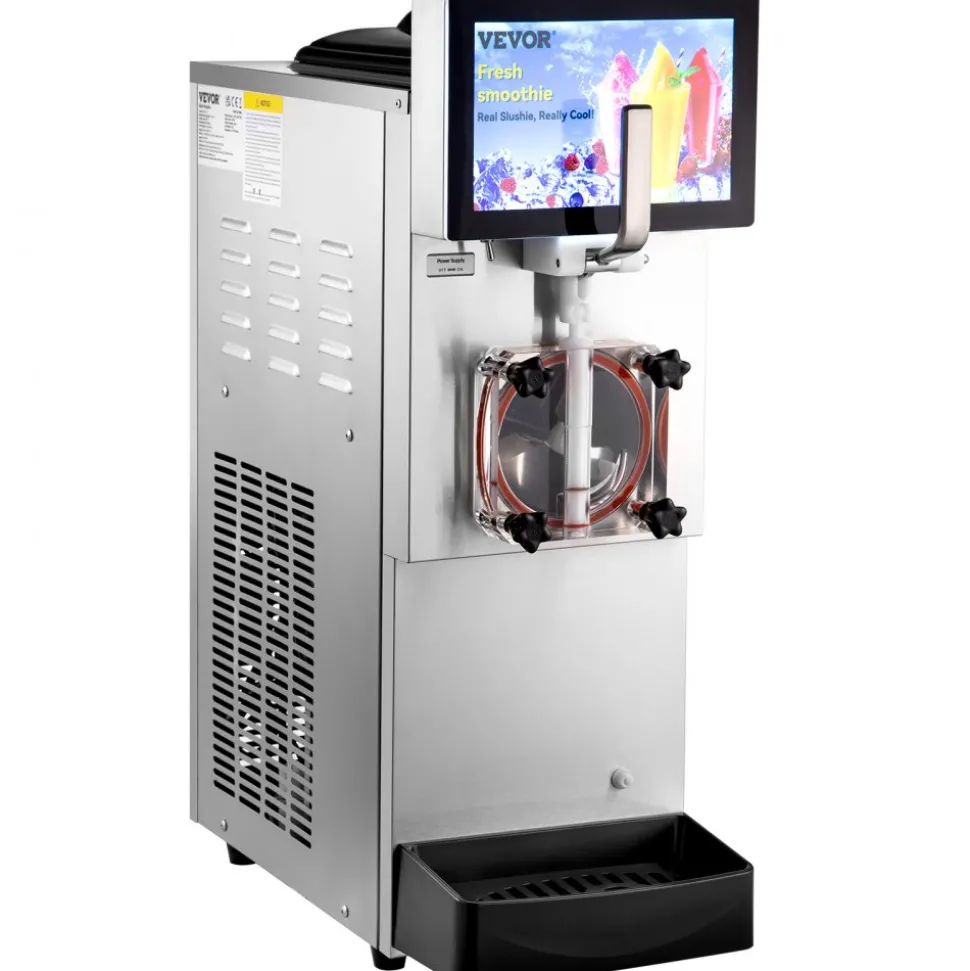 VEVOR Commercial Slushy Machine, 8L / 2.1 Gal Single Bowl, Cool and Freeze Modes, 1050W Stainless Steel Margarita Smoothie Frozen Drink Maker, Slushie Machine for Party Cafes Restaurants Bars Home