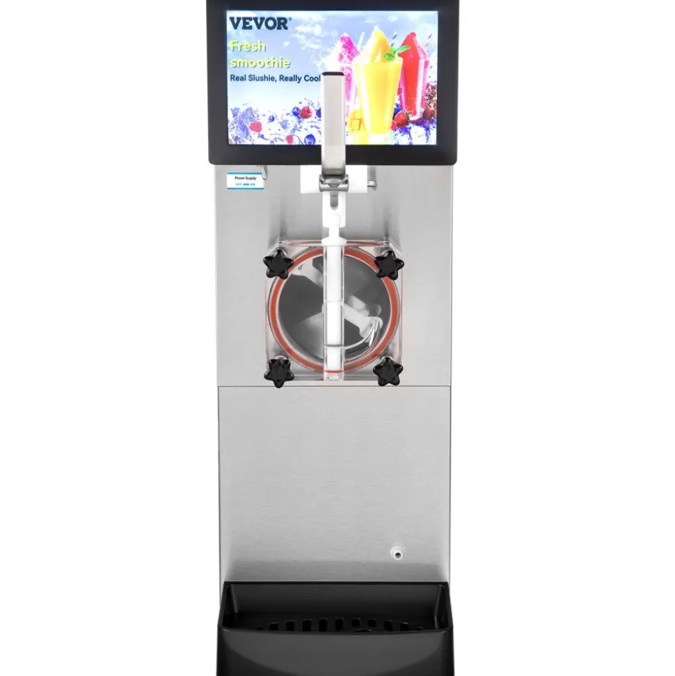 VEVOR Commercial Slushy Machine, 8L / 2.1 Gal Single Bowl, Cool and Freeze Modes, 1050W Stainless Steel Margarita Smoothie Frozen Drink Maker, Slushie Machine for Party Cafes Restaurants Bars Home