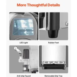 VEVOR Commercial Slushy Machine, 3L Single Tank Frozen Drink Machine, 12 Cups Stainless Steel Margarita Smoothie Frozen Drink Maker, Slushie Maker for Home Party Restaurants Cafe Bars