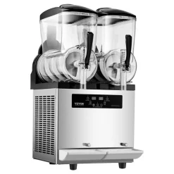 VEVOR Commercial Slushy Machine, 12Lx2 Double Tank Frozen Drink Machine, 96 Cups Stainless Steel Margarita Smoothie Frozen Drink Maker, Slushie Maker for Home Party Restaurants Cafe Bars