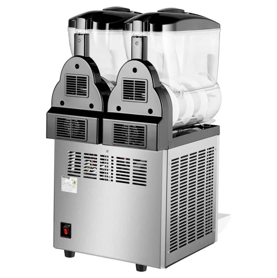 VEVOR Commercial Slushy Machine, 12Lx2 Double Tank Frozen Drink Machine, 96 Cups Stainless Steel Margarita Smoothie Frozen Drink Maker, Slushie Maker for Home Party Restaurants Cafe Bars