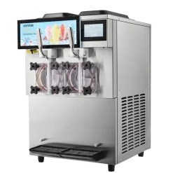 VEVOR Commercial Slushy Machine, 2 x 12L / 3.17 Gal Double Tanks, Cool and Freeze Modes, Stainless Steel Margarita Smoothie Frozen Drink Maker, Slushie Machine for Party Cafes Restaurants Bars Home