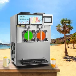 VEVOR Commercial Slushy Machine, 2 x 12L / 3.17 Gal Double Tanks, Cool and Freeze Modes, Stainless Steel Margarita Smoothie Frozen Drink Maker, Slushie Machine for Party Cafes Restaurants Bars Home