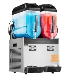 VEVOR Commercial Slushy Machine, 12Lx2 Double Tank Frozen Drink Machine, 96 Cups Stainless Steel Margarita Smoothie Frozen Drink Maker, Slushie Maker for Home Party Restaurants Cafe Bars