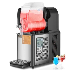 VEVOR Commercial Slushy Machine, 4L Single Tank Frozen Drink Machine, 16 Cups Stainless Steel Margarita Smoothie Frozen Drink Maker, Slushie Maker for Home Party Restaurants Cafe Bars