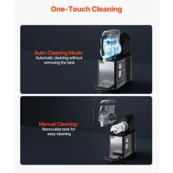 VEVOR Commercial Slushy Machine, 4L Single Tank Frozen Drink Machine, 16 Cups Stainless Steel Margarita Smoothie Frozen Drink Maker, Slushie Maker for Home Party Restaurants Cafe Bars