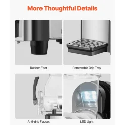 VEVOR Commercial Slushy Machine, 4L Single Tank Frozen Drink Machine, 16 Cups Stainless Steel Margarita Smoothie Frozen Drink Maker, Slushie Maker for Home Party Restaurants Cafe Bars