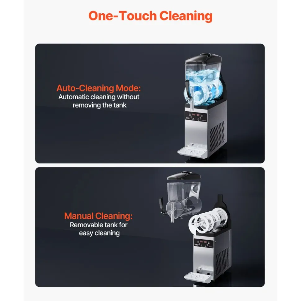 VEVOR Commercial Slushy Machine, 12L Single Tank Frozen Drink Machine, 48 Cups Stainless Steel Margarita Smoothie Frozen Drink Maker, Slushie Maker for Home Party Restaurants Cafe Bars