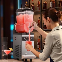 VEVOR Commercial Slushy Machine, 12L Single Tank Frozen Drink Machine, 48 Cups Stainless Steel Margarita Smoothie Frozen Drink Maker, Slushie Maker for Home Party Restaurants Cafe Bars