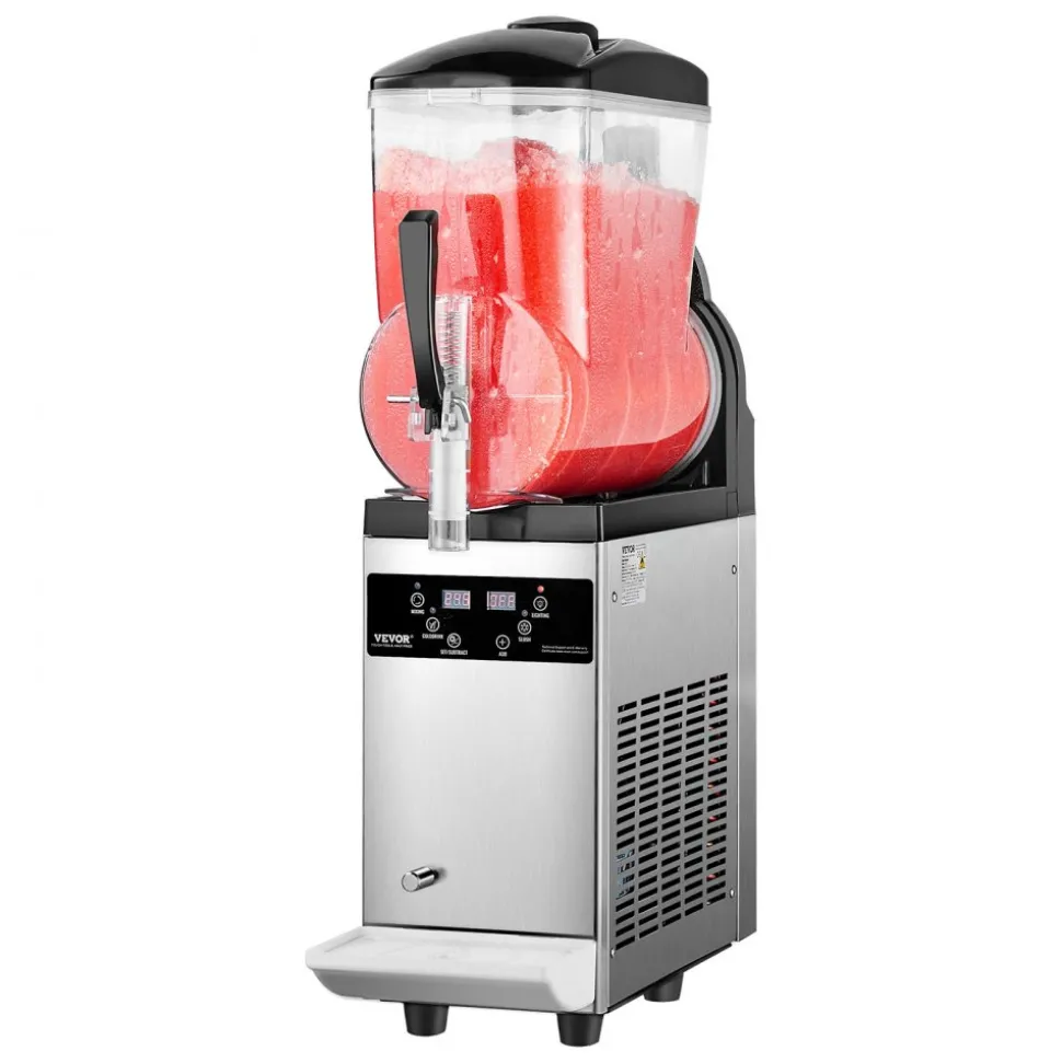 VEVOR Commercial Slushy Machine, 12L Single Tank Frozen Drink Machine, 48 Cups Stainless Steel Margarita Smoothie Frozen Drink Maker, Slushie Maker for Home Party Restaurants Cafe Bars