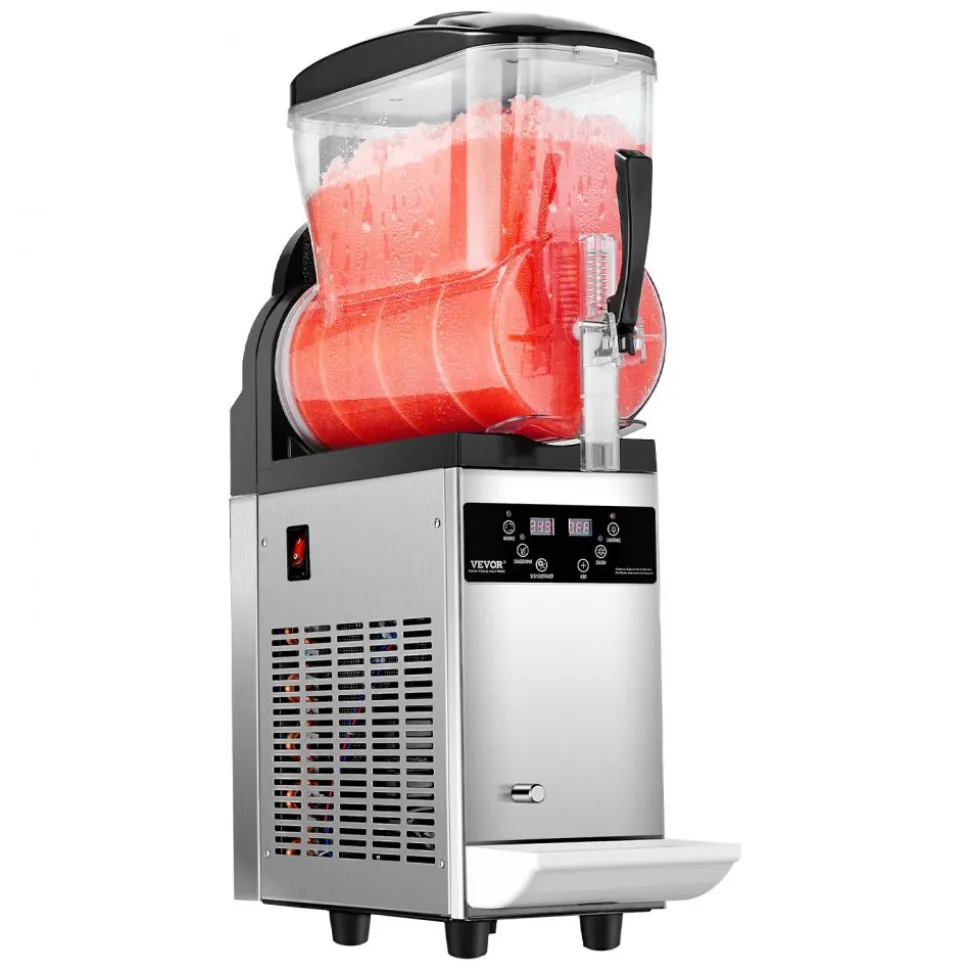 VEVOR Commercial Slushy Machine, 12L Single Tank Frozen Drink Machine, 48 Cups Stainless Steel Margarita Smoothie Frozen Drink Maker, Slushie Maker for Home Party Restaurants Cafe Bars