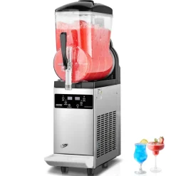 VEVOR Commercial Slushy Machine, 12L Single Tank Frozen Drink Machine, 48 Cups Stainless Steel Margarita Smoothie Frozen Drink Maker, Slushie Maker for Home Party Restaurants Cafe Bars