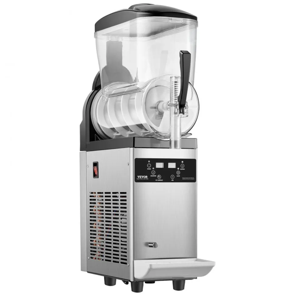 VEVOR Commercial Slushy Machine, 12L Single Tank Frozen Drink Machine, 48 Cups Stainless Steel Margarita Smoothie Frozen Drink Maker, Slushie Maker for Home Party Restaurants Cafe Bars
