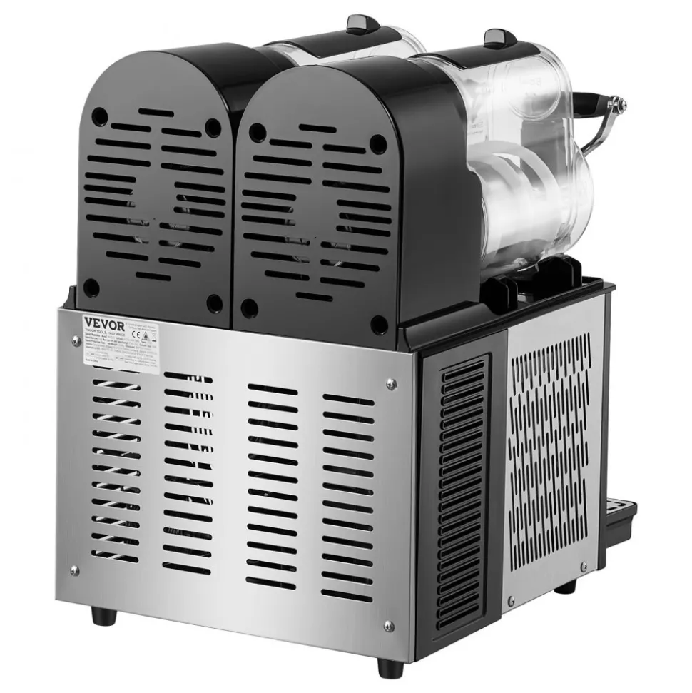 VEVOR Commercial Slushy Machine, 3Lx2 Double Tank Frozen Drink Machine, 24 Cups Stainless Steel Margarita Smoothie Frozen Drink Maker, Slushie Maker for Home Party Restaurants Cafe Bars