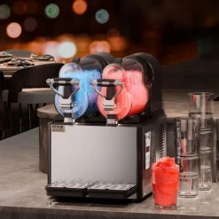 VEVOR Commercial Slushy Machine, 3Lx2 Double Tank Frozen Drink Machine, 24 Cups Stainless Steel Margarita Smoothie Frozen Drink Maker, Slushie Maker for Home Party Restaurants Cafe Bars