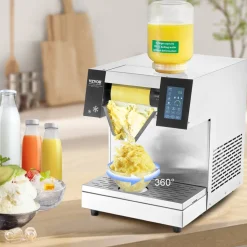 VEVOR Commercial Snowflake Ice Machine, 573LBS/24H Snowflake Ice Maker, Stainless Steel Ice Shaver Machine, Electric Snow Cone Maker, Air Cooling System for Rapid Heat Dissipation, for Bakery, Cafe