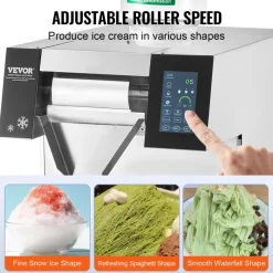 VEVOR Commercial Snowflake Ice Machine, 573LBS/24H Snowflake Ice Maker, Stainless Steel Ice Shaver Machine, Electric Snow Cone Maker, Air Cooling System for Rapid Heat Dissipation, for Bakery, Cafe