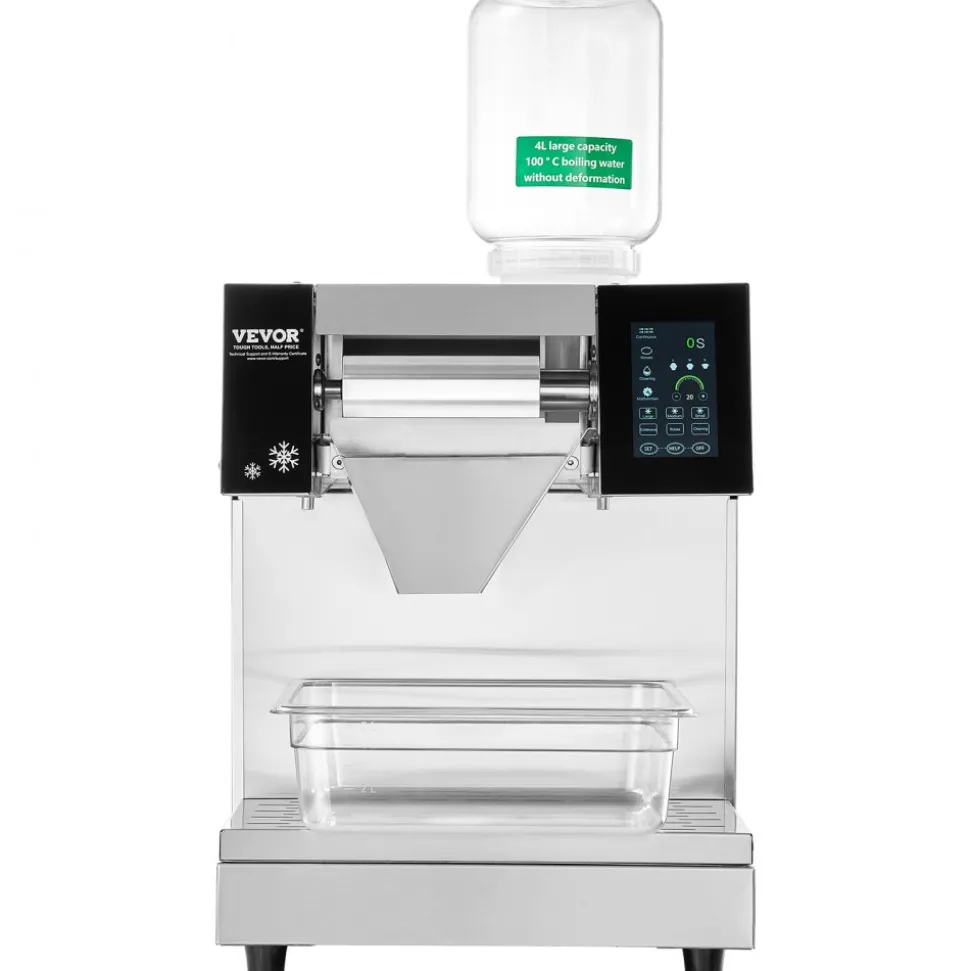 VEVOR Commercial Snowflake Ice Machine, 573LBS/24H Snowflake Ice Maker, Stainless Steel Ice Shaver Machine, Electric Snow Cone Maker, Air Cooling System for Rapid Heat Dissipation, for Bakery, Cafe