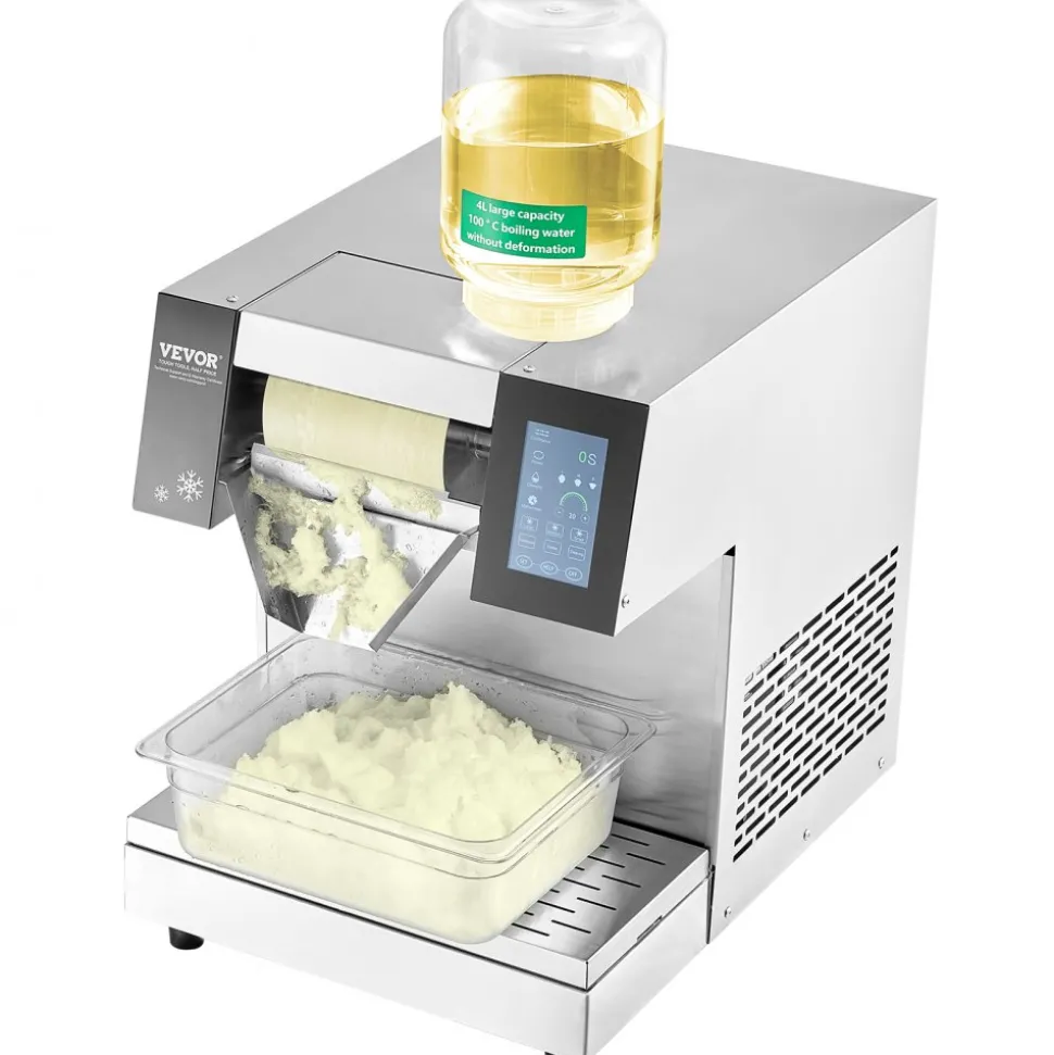 VEVOR Commercial Snowflake Ice Machine, 573LBS/24H Snowflake Ice Maker, Stainless Steel Ice Shaver Machine, Electric Snow Cone Maker, Air Cooling System for Rapid Heat Dissipation, for Bakery, Cafe