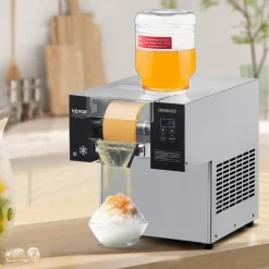 VEVOR Commercial Snowflake Ice Machine, 176.4LBS/24H Snowflake Ice Maker, Stainless Steel Ice Shaver Machine, Electric Snow Cone Maker, Air Cooling System for Rapid Heat Dissipation, for Bakery, Cafe