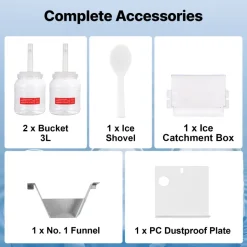 VEVOR Commercial Snowflake Ice Machine, 176.4LBS/24H Snowflake Ice Maker, Stainless Steel Ice Shaver Machine, Electric Snow Cone Maker, Air Cooling System for Rapid Heat Dissipation, for Bakery, Cafe