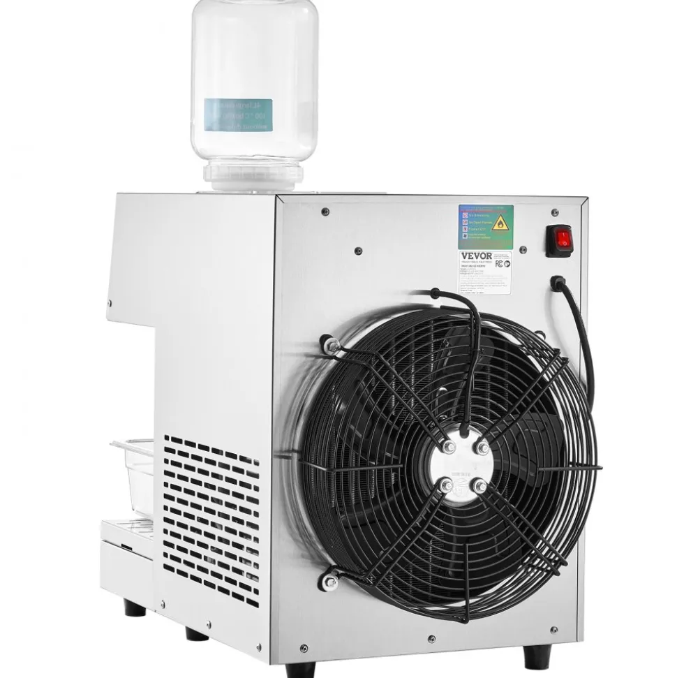 VEVOR Commercial Snowflake Ice Machine, 507LBS/24H Snowflake Ice Maker, Stainless Steel Ice Shaver Machine, Electric Snow Cone Maker, Air Cooling System for Rapid Heat Dissipation, for Bakery, Cafe