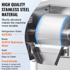 VEVOR Commercial Snowflake Ice Machine, 397LBS/24H Snowflake Ice Maker, Stainless Steel Ice Shaver Machine, Electric Snow Cone Maker, Air Cooling System for Rapid Heat Dissipation, for Bakery, Cafe