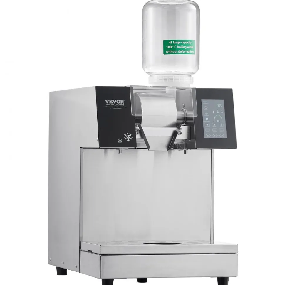 VEVOR Commercial Snowflake Ice Machine, 397LBS/24H Snowflake Ice Maker, Stainless Steel Ice Shaver Machine, Electric Snow Cone Maker, Air Cooling System for Rapid Heat Dissipation, for Bakery, Cafe