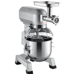VEVOR Commercial Stand Mixer, 20Qt Stainless Steel Bowl, 1100W 2 in 1 Multifunctional Electric Food Mixer with Meat Grinder & 3 Speeds, Dough Hook Whisk Beater Included, Perfect for Bakery Pizzeria