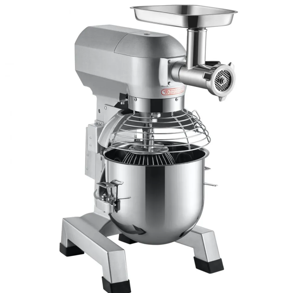 VEVOR Commercial Stand Mixer, 20Qt Stainless Steel Bowl, 1100W 2 in 1 Multifunctional Electric Food Mixer with Meat Grinder & 3 Speeds, Dough Hook Whisk Beater Included, Perfect for Bakery Pizzeria