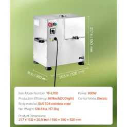 VEVOR Commercial Sugar Cane Juicer, 110LBS/H High Output Sugarcane Juicer Machine with 3 Stainless Steel Rollers, 2.4