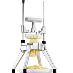 VEVOR Commercial Vegetable Fruit Chopper 3/8″ Blade Heavy Duty Professional Food Dicer Kattex French Fry Cutter Onion Slicer Stainless Steel for Tomato Peppers Potato Mushroom, Sliver
