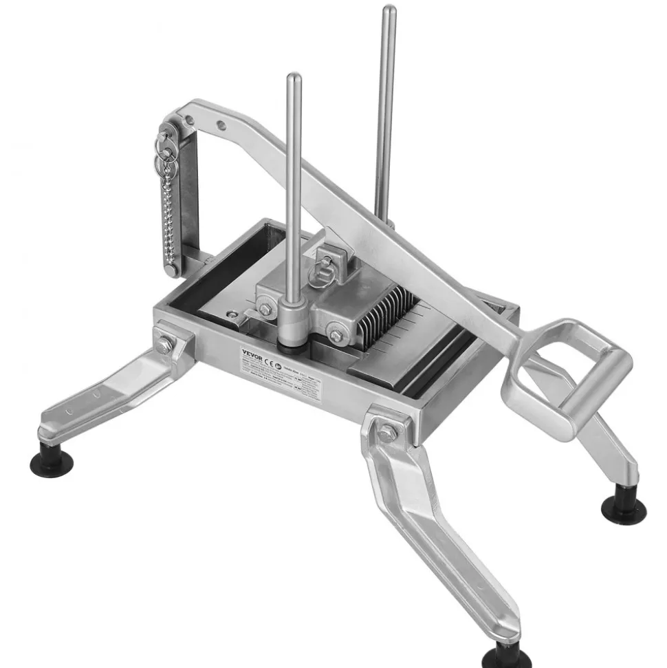VEVOR Commercial Vegetable Slicer, 3/8" and 3/16" Tomato Slicer, Stainless Steel and Aluminum Alloy Vegetable Cutter Slicer, Manual Tomato Slicer with Non-slip Feet, for Tomatoes, Potatoes, Onions