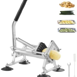 VEVOR Commercial Vegetable Slicer, 1/2 inch Fruit Slicer, Stainless Steel and Aluminum Alloy Vegetable Cutter Slicer Machine, Manual Slicer with Non-slip Feet, for Radishes, Onions, Potatoes, Lemons