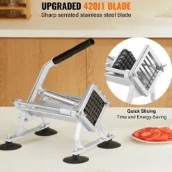 VEVOR Commercial Vegetable Slicer, 1/2 inch Fruit Slicer, Stainless Steel and Aluminum Alloy Vegetable Cutter Slicer Machine, Manual Slicer with Non-slip Feet, for Radishes, Onions, Potatoes, Lemons