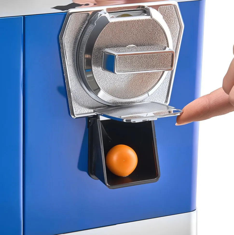 VEVOR Commercial Vending Machine, Four Compartment Rotatable Gumball and Candy Dispenser, Adjustable Height Coin Operated Candy Bank with Iron Stand, for Business Toy Capsules Bouncy Balls Nut, Blue