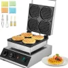 VEVOR Commercial Waffle Maker, 4PCS Round Waffle Baker Machine,1750W Non-Stick Stainless Steel Belgian Waffle Iron with Temperature and Time Control, for Restaurant Bakery Snack Bar Family