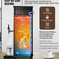 VEVOR Commercial Water Boiler, Electric Hot Water Dispenser with 316 Stainless Steel Heating Tube, 1500W Step-by-step Fast Heating 50L per Hour Hot Water Boiler, for Coffee Tea Restaurant Office