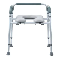 VEVOR Commode Chair, Bedside Commode with Padded Seat and Arms, 7-Level Adjustable Height, 5.8L Removable Bucket, Easy to Assemble, 350 LBS Capacity, Raised Toilet Seat for Adults Seniors