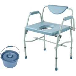 VEVOR Commode Chair, Bedside Commode with Drop-Down Arms and Detachable Backrest, 5-Level Adjustable Height, 7L Removable Bucket, Easy to Assemble, 1000LBS Capacity, Portable Toilet for Adults Seniors