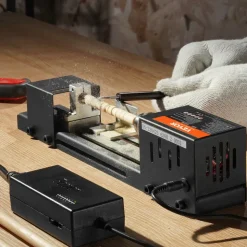 VEVOR Compact Lathe Machine, Dimensions 2.76 x 6.3 inches, 24VDC 96W, Includes Milling Machine Accessories, Features 7 Adjustable Speeds Ranging from 4220 to 8450 RPM, Ideal for DIY Woodworking and