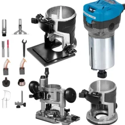 VEVOR Compact Router 1.25HP With Fixed Base, Plunge Base and Tilt Base, Variable Speed Wood Router Kit Max Torque 30,000RPM 800W For Woodworking & Furniture Manufacturing