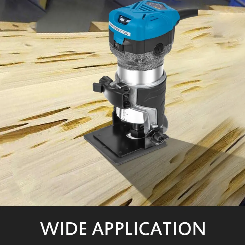 VEVOR Compact Router 1.25HP With Fixed Base, Plunge Base and Tilt Base, Variable Speed Wood Router Kit Max Torque 30,000RPM 800W For Woodworking & Furniture Manufacturing