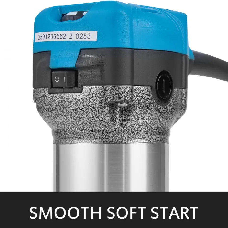 VEVOR Compact Router 1.25HP With Fixed Base, Plunge Base and Tilt Base, Variable Speed Wood Router Kit Max Torque 30,000RPM 800W For Woodworking & Furniture Manufacturing