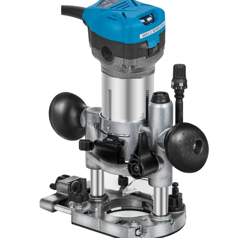 VEVOR Compact Router 1.25HP With Fixed Base, Plunge Base and Tilt Base, Variable Speed Wood Router Kit Max Torque 30,000RPM 800W For Woodworking & Furniture Manufacturing