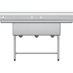 VEVOR 3 Compartment Sink, 18-Gauge 304 Stainless Steel, 14